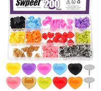 Swpeet 100Pcs 10 Colores PVC Goma Pin Backs Bloqueo con 100Pcs Blank Pins Assortment Kit, Cerraduras de Pin de Silicone en forma de corazón, Pins Backs de seguridad, para broche uniforme