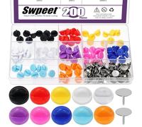 Swpeet 100Pcs 10 Colores PVC Rubber Pin Backs Bloqueo con 100Pcs Blank Pins Assortment Kit, Cerraduras de pines de silicona, Pins Safety Backs, para mantener de forma segura las insignias uniformes