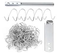 Swpeet 102Pcs galvanizado T Post clips de alambre y cerca de alambre Twister conjunto de herramientas, T Post clips de cerca, 3 agujeros de alambre Twister, 3 agujeros de alambre Twister