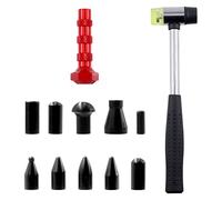 Swpeet 11 kits de herramientas de reparación de abolladuras sin pintura, un martillo de goma para abolladuras, un bolígrafo de metal con 9 puntas de cabezales de diferentes formas, herramientas de