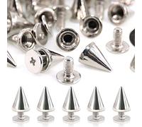 Swpeet 110 pares de puntas de cono de 7 mm x 9,5 mm y tuercas de metal para bricolaje, piel, remaches frescos, punk, capa coincal