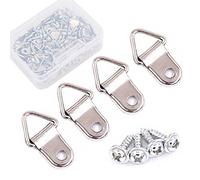 swpeet 110 pcs triángulo perchas de imagen Anillo forma uñas Non-Trace perchas solo agujero con Tornillos para decoración del hogar creativo imagen con caja transparente