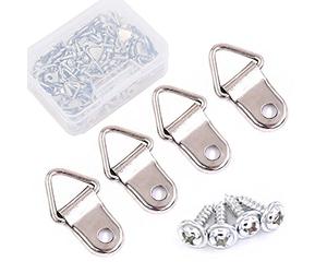 swpeet 110 pcs triángulo perchas de imagen Anillo forma uñas Non-Trace perchas solo agujero con Tornillos para decoración del hogar creativo imagen con caja transparente