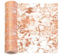 Swpeet 11x354 Pulgadas de Oro Rosa Lentejuela Brillante Corredor de Mesa, Glitter Lámina Metálica de Malla Delgada Rollos de Decoración, Piezas Centrales Decoraciones para la Fiesta