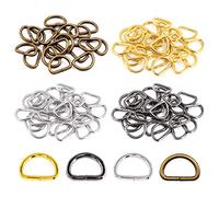 Swpeet 120 anillos en D de metal multiusos de 3/4 pulgadas a 20 mm, 4 colores, anillo en D semicircular para bolsas de hardware, anillos, accesorios de bricolaje (color mezclado, 3/4 pulgadas)