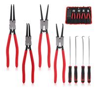 Swpeet 13 pulgadas Snap anillo pinzas con Pick y gancho conjunto de herramientas, pesado servicio interno/externo Circlip aceite sello conjunto, perfecto para la retención del eliminador del anillo