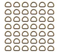 Swpeet 150 anillos en D de metal multiusos de bronce de 1/2 pulgada a 13 mm, anillo en D semicircular para bolsas de herramientas, accesorios de bricolaje (bronce, 1/2 pulgada)