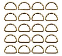 Swpeet 150 piezas Hebillas en D anillo semicircular 30 mm bronce multifunción para ferretería bolsas anillos asas accesorios bricolaje (bronce, 30 mm)