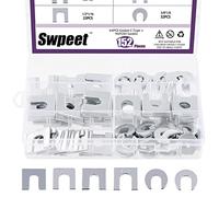Swpeet 152 piezas chapado en zinc 3/8 "1/2" Kit de surtido universal de cuñas de cuerpo, ajuste de piezas de cuerpo o camber