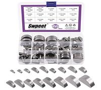 Swpeet 155 piezas de 17 tamaños de 2 mm, 3 mm, 4 mm, 5 mm, 6 mm, 8 mm, 10 mm, 12 mm, llaves de semicírculo de media luna, kit de surtido métrico para sujetadores, industria mecánica