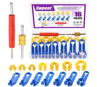 Swpeet 16 piezas Herramienta de eliminación de la desconexión de la línea de combustible del coche con el kit de herramientas de eliminación del núcleo de la válvula, 1/4 5/16 3/8 1/2 5/8 3/4 7/8 pulg