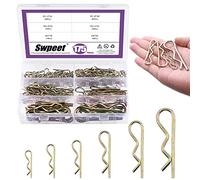 Swpeet 175 unidades de 6 tamaños mezclados de acero chapado en zinc, pin de enganche para el cabello, clips en forma de R, kit surtido de cierres, pines de pelo de varios tamaños, juego de