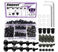 Swpeet 177Pcs Kit de Tornillos de 2 Tamaños M5 M6, Juego de Tornillos de Carenado para Motocicleta, Tornillos de Parabrisas de Moto Deportiva, Compatible con Todos los Modelos y Años de Motos