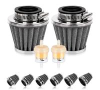 Swpeet 2 filtros de aire de motocicleta de 35 mm con 2 filtros de combustible, kit surtido de repuesto universal de aspiración de cono para motocicleta de 50 cc, 110 cc, 125 cc, 150 cc, 200 cc, ATV