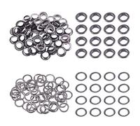 Swpeet 200 piezas - 100 juegos de ojales de metal con agujero de 10 mm, ojales de metal gruesos para lienzo, cuero, cortinas