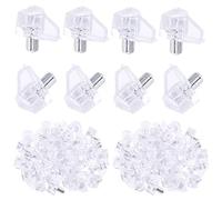 Swpeet 200 pines transparentes de 5 mm para estantes, de plástico transparente, soportes para estantes, soportes para estantes para agujeros en estanterías, armarios y centros de entretenimiento