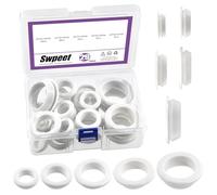 Swpeet 29 piezas de goma blanca Grommet Surtido Kit, 5 tamaños Ojales Anillo Junta Junta Redonda de un lado Firewall Orificio Conector aproximadamente 4/5" 1" 1-1/4" 1-2/5" 1-3/5" Orificio para