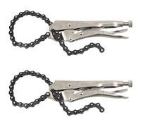 Swpeet 2Pcs 9 pulgadas de acero de aleación para uso pesado Pinzas de la cadena de bloqueo con cadena de 20", herramienta de filtro de aceite reversible Accesorios de tuberías Herramientas Llave