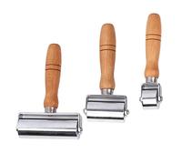 Swpeet 3 piezas 3 tamaños 26 mm 60 mm 100 mm Heavy Duty Leather Press Seam Roller Surtido Kit de rodillo de laminación de prensa de cuero rodillo borde de cuero arrugador y herramienta de placa más