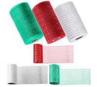 Swpeet 3 rollos de cinturón de malla de 6 pulgadas kit de cinturón de devanado de metal flash, rollo de tejido de TUL flash con cinturón de malla de lámina de metal para proyectos de bricolaje