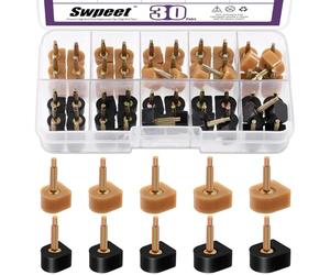 Swpeet 30 pares de 5 tamaños de zapatos de tacón alto para mujer, puntas de repuesto, pin, tacón en forma de U, tapas protectoras para reducir el ruido, antideslizantes, para bodas, carreras