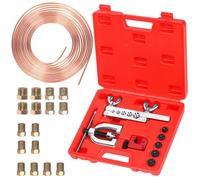 Swpeet 30 piezas con kit de línea de freno recubiertos de cobre, línea de freno con kit de expansión, incluyendo 16 conectores y 4 conectores, kit de expansión de expansión simple y doble con