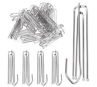 Swpeet 30 Uds Silver Stainless Steel Curtain Pleat Hooks,Gancho y Pin para Drapes Pleated Drapes 4 anillos Pinch Pleat Hook Clips, 4 colgantes de cortina de extremo para ventana cortina, cortina de