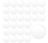 Swpeet 30Pcs 4 Pulgadas de Espesor 2mm Transparente Acrílico Círculo Hoja Con Agujero Kit, Redondo Transparente Acrílico Disco Ornamento Hojas en Blanco Para Arte Proyecto Pintura Bricolaje Artesanía