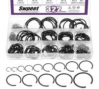 Swpeet 322 piezas de 14 tamaños de 7 mm a 30 mm, acero al manganeso, alambre redondo de acero al manganeso, kit de anillos de presión internos, M7, M8, M10, M12, M14, M16, M18, M20, M22, M24, M25,