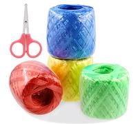 Swpeet 4 rollos de cuerda de plástico de nailon de poliéster de 200 yardas con kit surtido de Scisccor, perfecto para el hogar, cuerda de nailon y plástico, paquete para el hogar