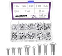 Swpeet 400 piezas de remaches de aluminio semicirculares sólidos remaches surtidos, M2 M2.5 M3 M4 × 6 mm 8 mm 10 mm, para reparación de barcos, aviones
