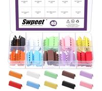 Swpeet 40Pcs 10 Colores 25mm / 0.98 pulgadas Kit de la selección de la pinza de la pinza de la pinza, Pinch Crimp Clamp Cable Ends Clamps, Clamps de la pinza de la pinza, Clamps de la pinza