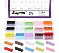 Swpeet 40Pcs 10 Colores 30mm / 1.18 pulgadas Kit de la variedad de la pinza de la cinta, Pinch Crimp, Clamp Cable termina, Cinta termina abrazaderas, Cintas Cable Crimps Fin, Punta del extremo