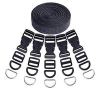 Swpeet 41 piezas de 4/5 pulgadas, kit de bricolaje para hacer bolsas, que incluye hebillas planas de liberación lateral, deslizadores de triple deslizamiento, anillos en D y 1 rollo de 4,5 metros de