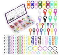 Swpeet 415Pcs Accesorios de Joyería de Bricolaje de Colores Mixtos, Incluyendo Cierre de Garra de Langosta, Anillo de Ojo Giratorio, Llavero, Anillo de Salto Abierto, Tornillo de Ojo y Cadena de Exten
