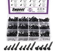 Swpeet 420 unidades negro 3 tipos cabeza 410 acero inoxidable #8 Pan Head & Hex Washer Head & Wafer Head & Wafer Head tornillos autorroscantes tornillos roscachapas juego de tornillos de cabeza