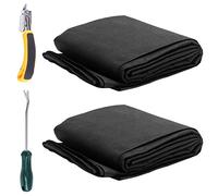Swpeet 5 Piezas de tapicería de 60 Pulgadas x 3 Yardas de Tela Negra, reemplazo de Tela y Levantador de Tachuelas, Extractor de uñas con Punta en U con Kit de removedor de