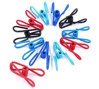 Swpeet 50 Piezas Multiusos Alambre de Metal Clip y Pinzas de Viento - Soportes para Oficina, Ropa, Bebé, Pañales - Metal Peg Clips, Pasadores Colgantes, Ganchos - Multicolor