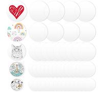 Swpeet 50Pcs 2 Pulgadas / 2.6 Pulgadas / 2.75 Pulgadas / 3.5 Pulgadas / 4 Pulgadas Grueso 1 mm Transparente Acrílico Círculo Hoja Kit, Redondo Transparente Acrílico Disco Ornamento Hojas en Blanco