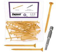Swpeet 51 piezas # 10 x 3" tornillos de cubierta caqui con kit de surtido de piezas de estrella T25, tornillos de cabeza plana T25 Star Torx Drive resistentes a la oxidación, tornillo de madera