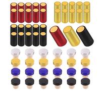 Swpeet 54Pcs 3 Colores Oro Negro Rojo PVC Termoretráctil Cápsulas y Botella de Vino Tapón de Corcho con Tapón de Plástico Surtido Kit, Tapón de Sellado de Botella con Envoltura Retráctil para