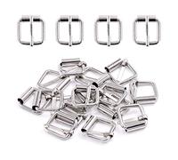 Swpeet 60 piezas de anillos de hebilla de rodillo de metal multiusos resistentes para cinturones, herramientas, bolsas, anillo, accesorios de bricolaje de mano, plateado, 1/2 Inch