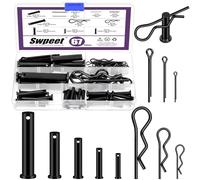 Swpeet 67 pasadores de horquilla de 5 tamaños con kit surtido de pasadores de chaveta, pasadores de horquilla de cabeza plana de un solo agujero, pasadores R, horquillas, pasador de chaveta, pines