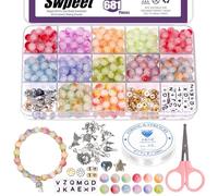 Swpeet 681 piezas 12 colori 8 mm vetro giada perline braccialetto che fa kit