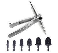 Swpeet 7 herramientas expansoras de tubo de cobre con 1/4 pulgadas, 3/8 pulgadas, 1/2 pulgadas, 5/8 pulgadas, 3/4 pulgadas, 7/8 pulgadas, kit surtido de brocas, herramienta de expansión de mano,