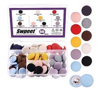 Swpeet 80 unidades, 10 colores, 20 mm, tela cubierta con eje de metal, juego de surtido de botones, perfecto para vestido de novia de boda, blusa de satén, vestido de baile y vestido formal