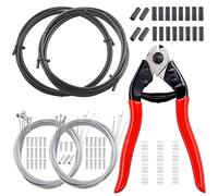 Swpeet 83 piezas de acero inoxidable cortador de cable de bicicleta y carcasa de cable de freno carcasa de cable de cambio con tapas finales, cable de freno de bicicleta y kit de juntas tóricas