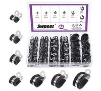 Swpeet 84 abrazaderas de manguera de acero inoxidable 304 abrazaderas de cable de alta resistencia, 7 tamaños, 1/4 pulgadas, 5/16 pulgadas, 3/8 pulgadas, 3/4 pulgadas, 1 pulgada, kit surtido de cable