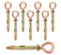 Swpeet 8Pcs M8 rosca pared ladrillo de hormigón tornillos de expansión cerrado gancho de anclaje, tornillos de expansión eyebolt pernos, pesados con anillo de ojo, anclaje de manga, ganchos de