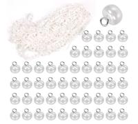 Swpeet Adorno trenzado de 18,1 m con bucle elástico con botones y 50 botones de perlas blancas, banda elástica con bucle de botones, cordón elástico con ojal para manualidades